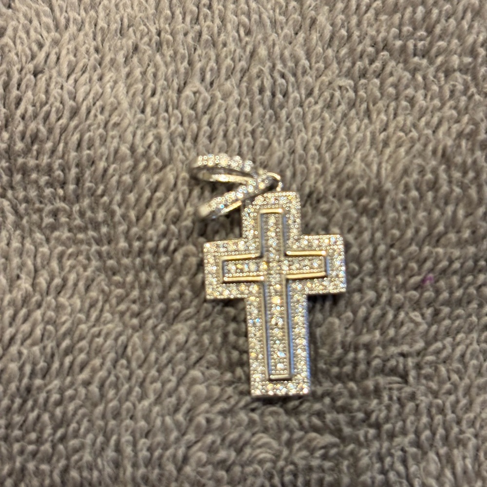 Dazzling Silver Cross Necklace